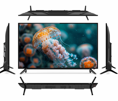 Téléviseur LED en verre trempé de 75 pouces 4K ultra étroit avec boîtier en plastique