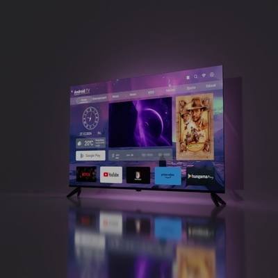 Télévision numérique standard DVB-T2 Smart LED TV avec interface audio numérique HD/ LAN/ VGA/ USB/ AV/ RF et durée de vie de rétroéclairage ≥20000 heures